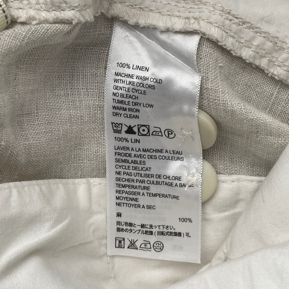 Tommy Bahama Relax Mens 100% Linen Pants Beige Oatmeal Elastic Back Waist Large‎ - Picture 4 of 9